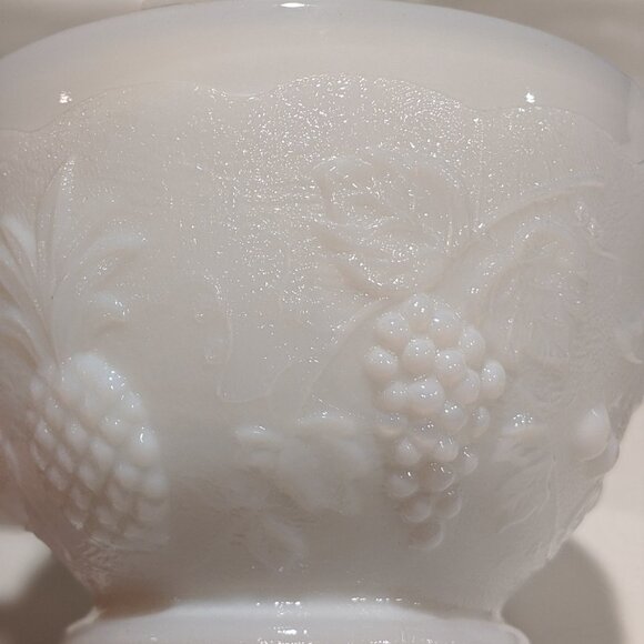 Westmoreland “Clustered Fruits” Milk Glass Punch Cups - Set of 10 - Picture 3 of 5
